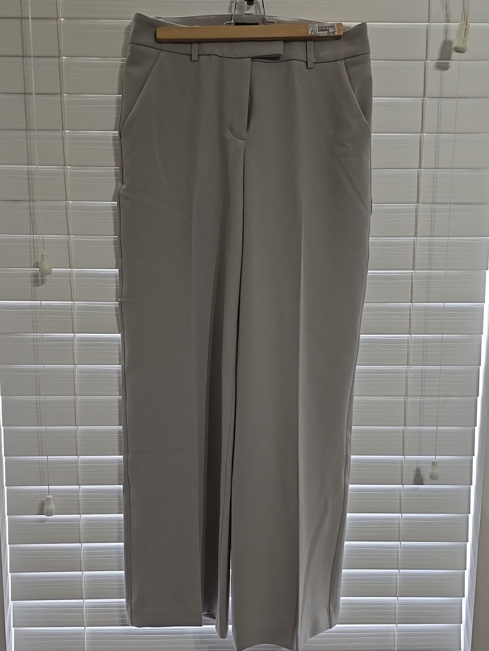 Express Wide-Leg Women's Editor Pants in Light Gray